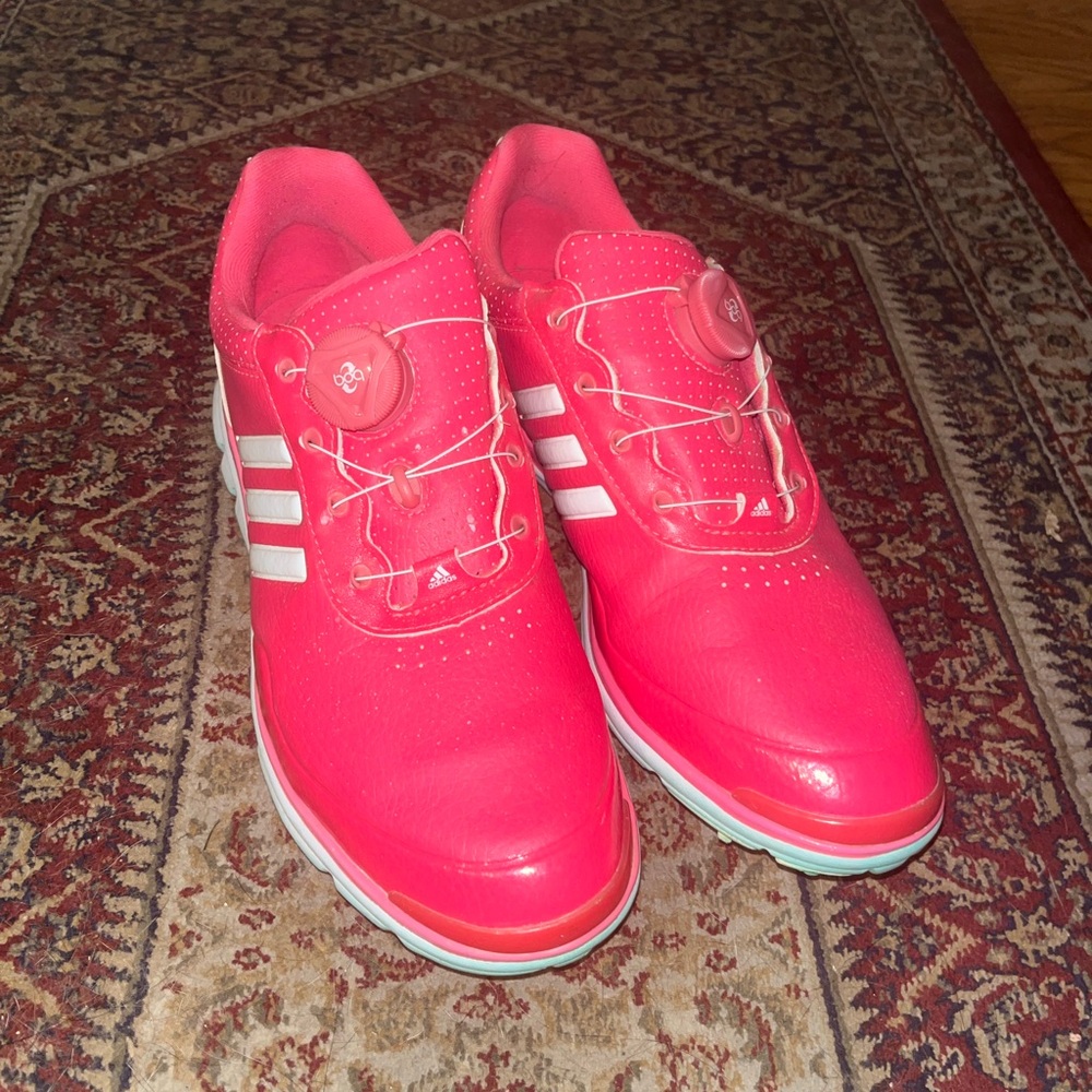 Adidas Hot Pink Adistar lite BOA Golf Shoes Spiked in Mint Condition